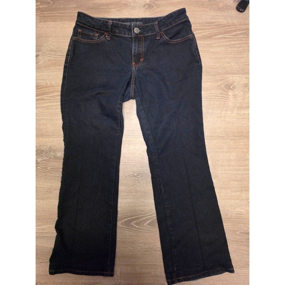 Banana Republic Womens 30P Dark Wash Bootcut Denim Jeans Indigo Petite 30 x 28
